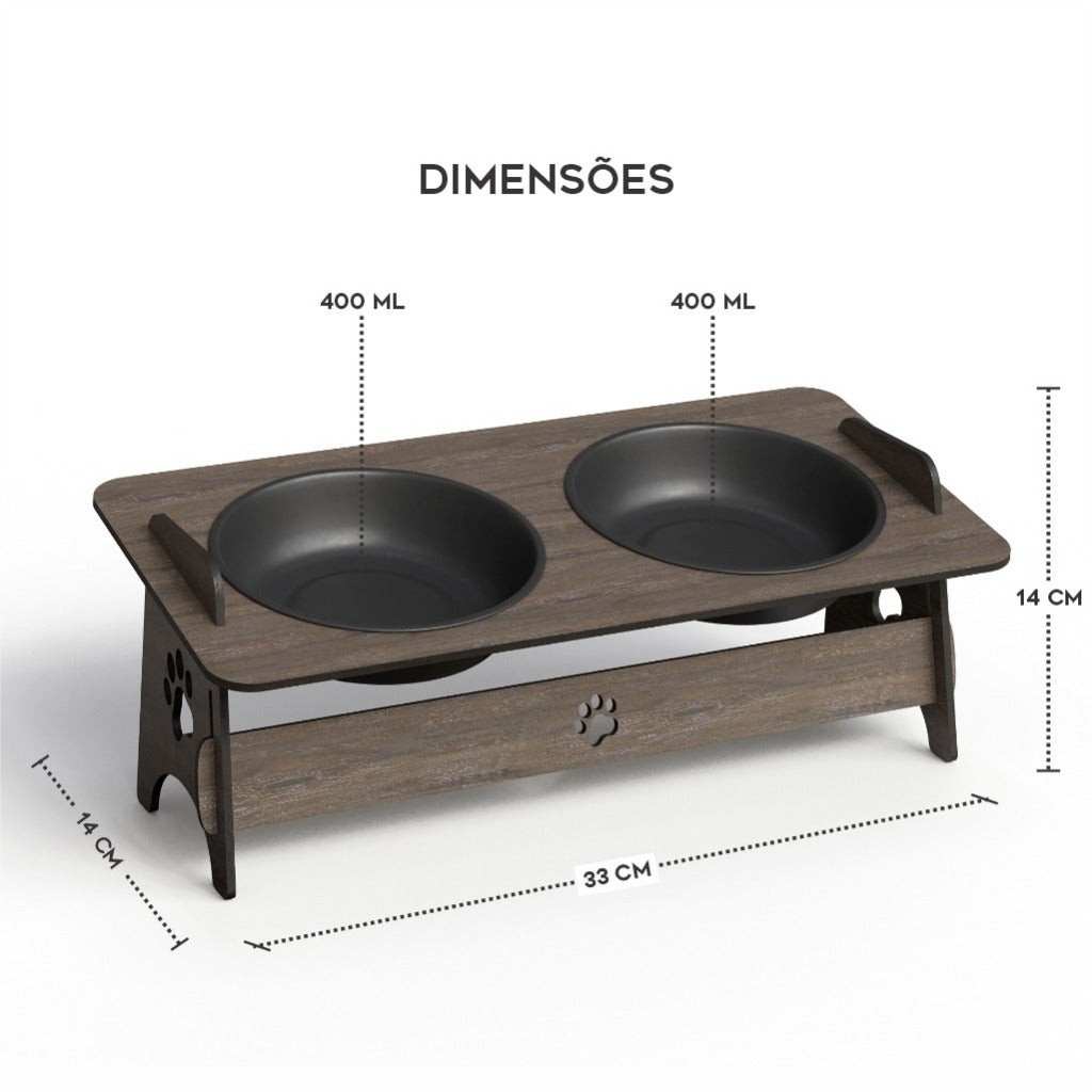 Comedouro Bebedouro Elevado Pet em MDF – Conforto + Estilo