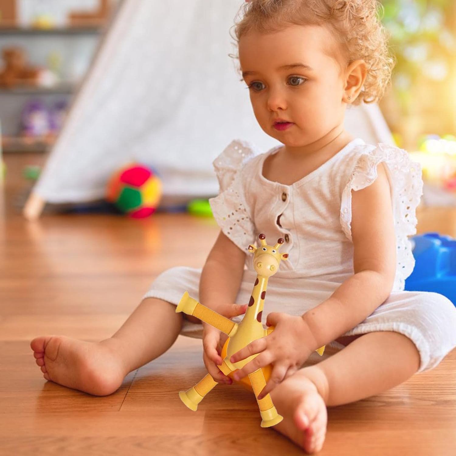 Brinquedo de Girafa com Ventosa – Estímulo e Diversão Segura
