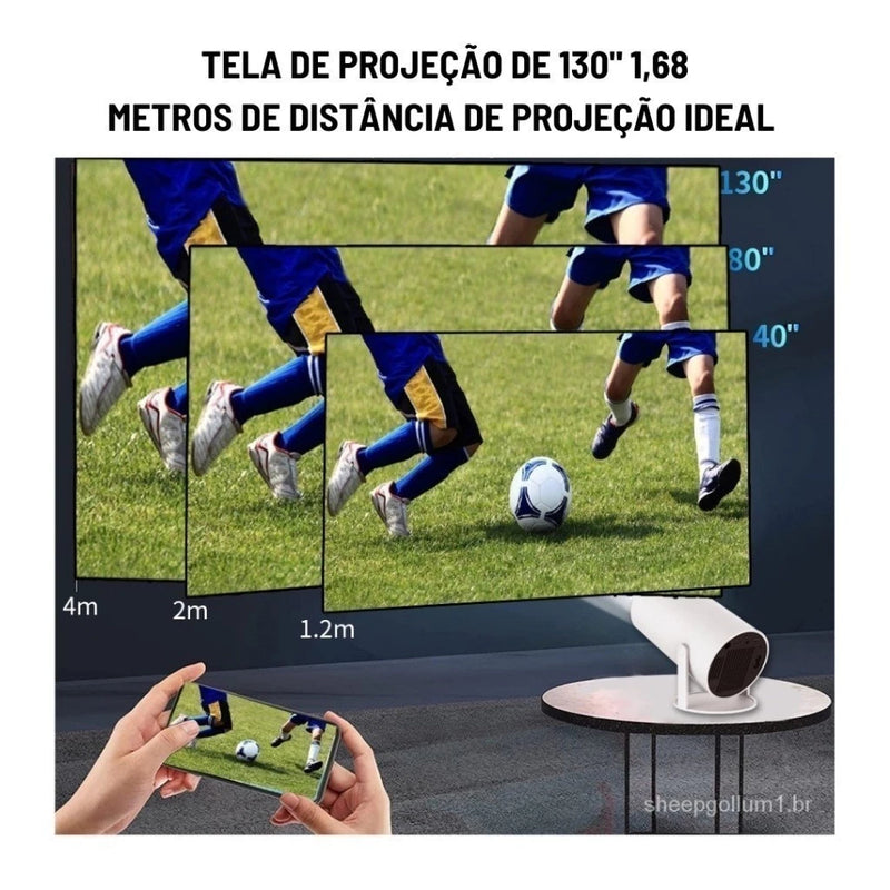 Projetor 4K HD – Imagem Ultra Nítida em Até 300”