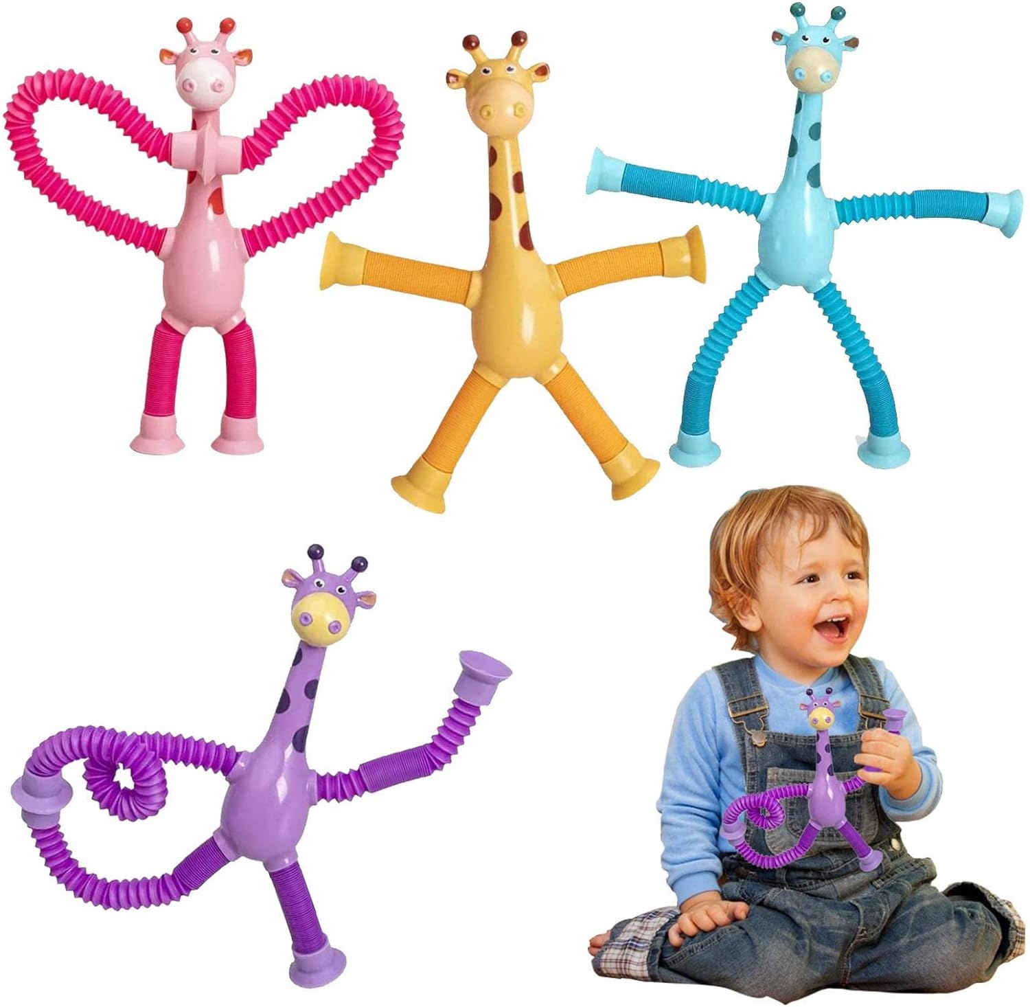 Brinquedo de Girafa com Ventosa – Estímulo e Diversão Segura