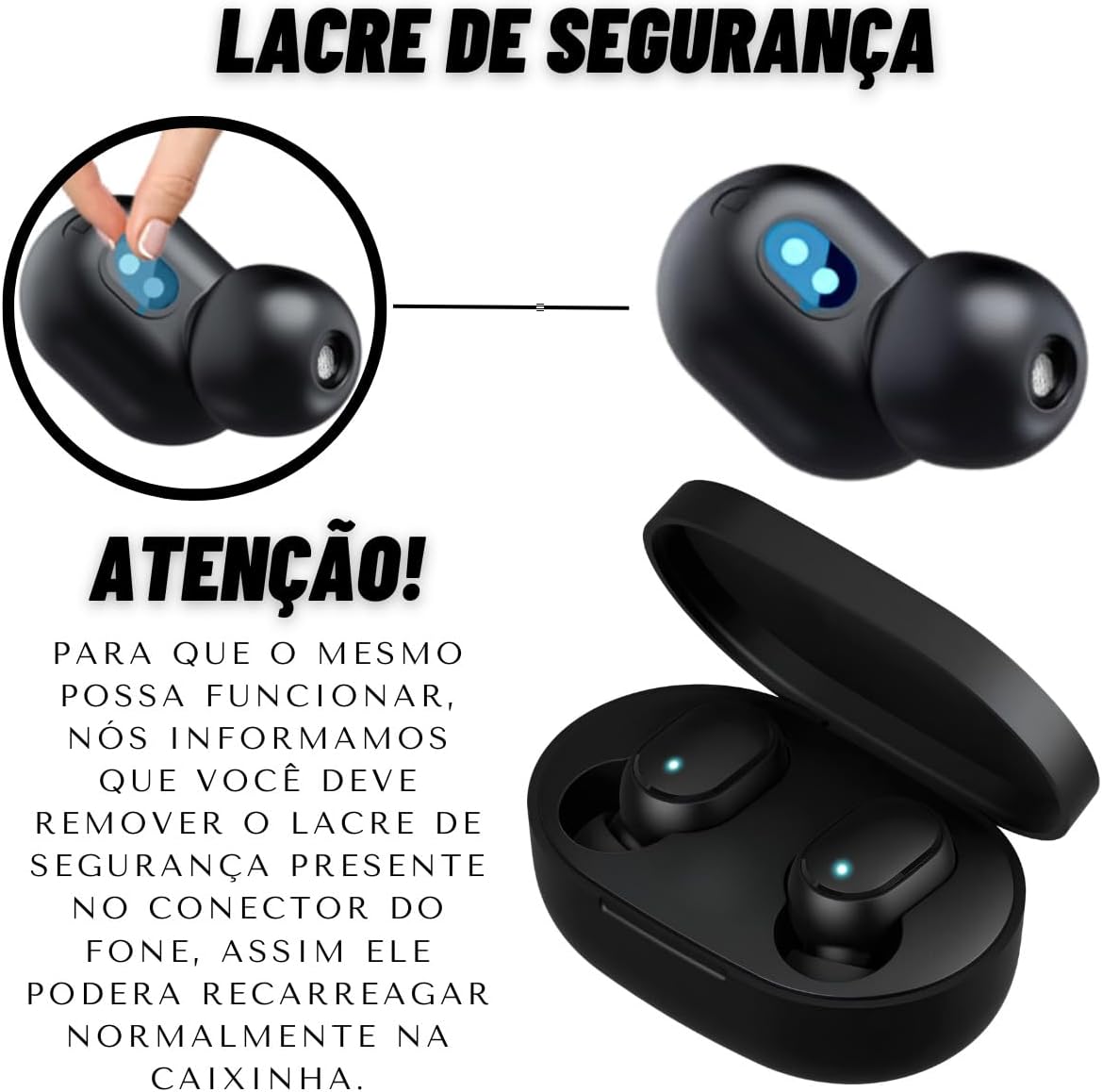 Fones Bluetooth Sem Fio TWS E6S – Som Potente + Estojo Carregador