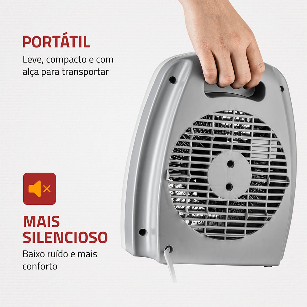 Aquecedor de Ar Portátil – Calor Rápido e Seguro em 3 Níveis