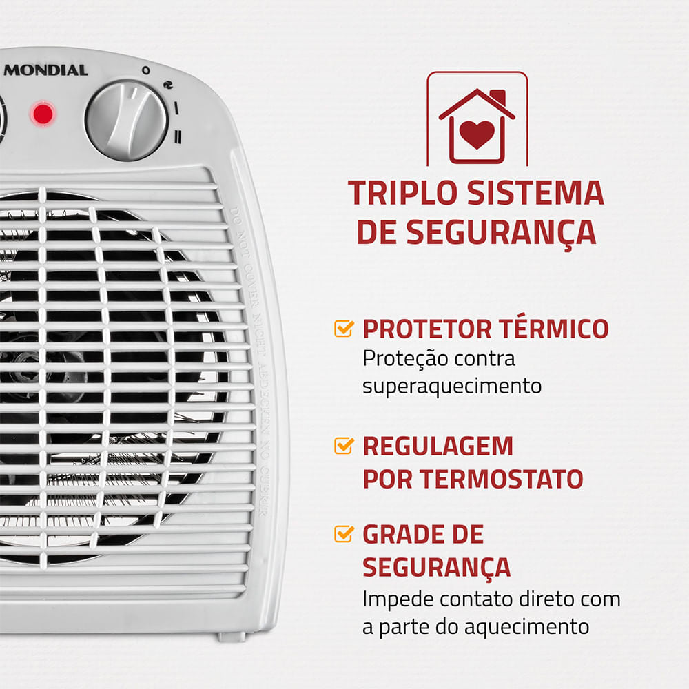 Aquecedor de Ar Portátil – Calor Rápido e Seguro em 3 Níveis
